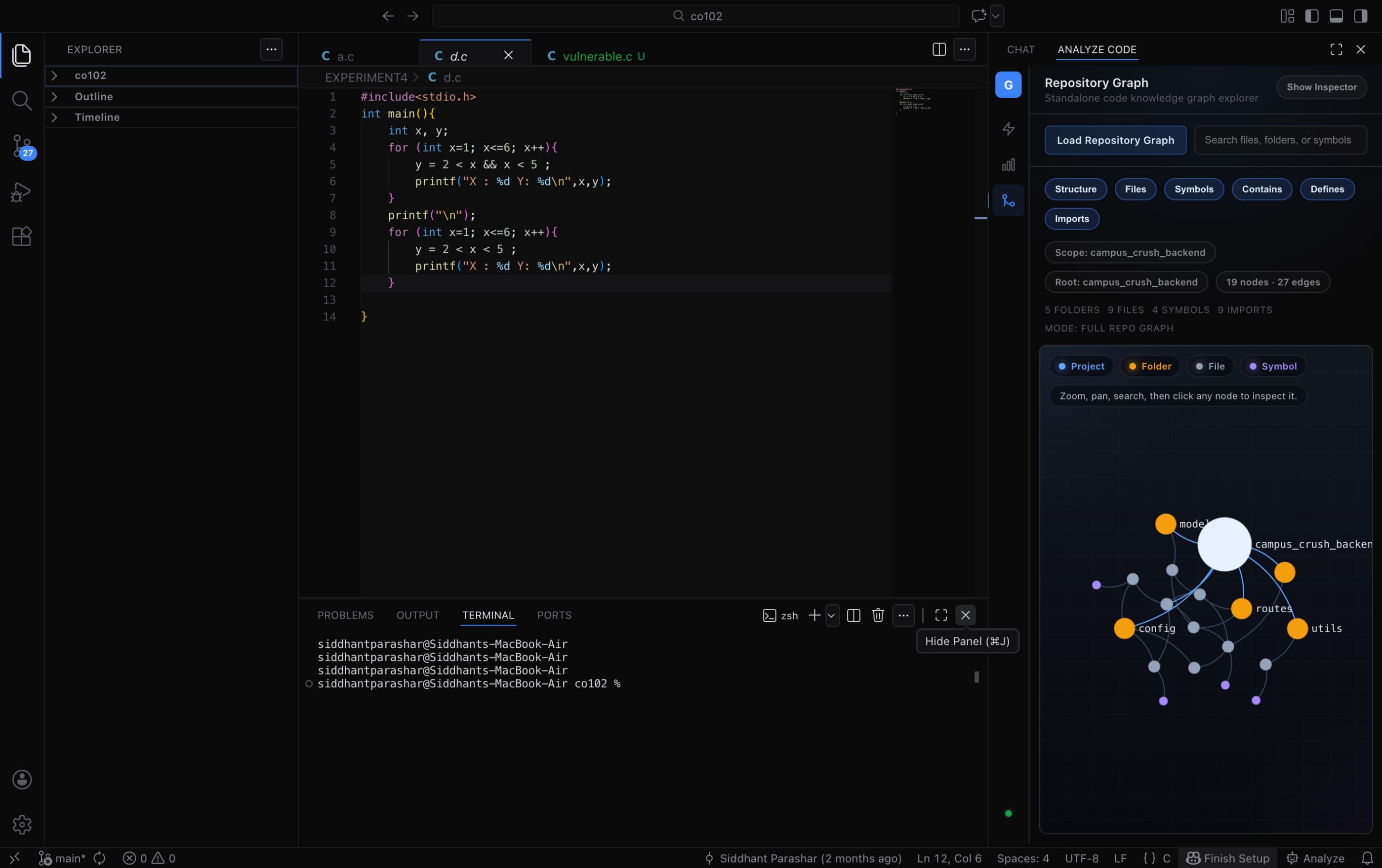 GraphIDE code graph overview